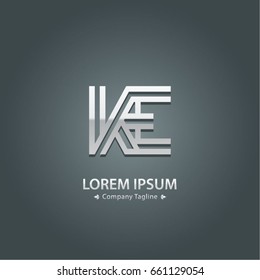 Abstract Logo Design Combinations Letter of K and E