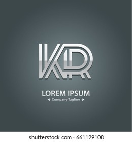 Abstract Logo Design Combinations Letter of K and R