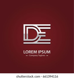 Abstract Logo Design Combinations Letter of  K and E