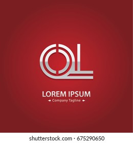 Abstract Logo Design Combinations Letter of  O and L