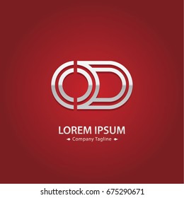 Abstract Logo Design Combinations Letter of  O and D
