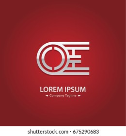 Abstract Logo Design Combinations Letter of  O and E
