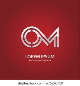 Abstract Logo Design Combinations Letter of  O and M