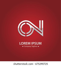Abstract Logo Design Combinations Letter of  O and N