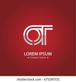 Abstract Logo Design Combinations Letter of  O and T