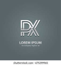 Abstract Logo Design Combinations Letter of  P and X
