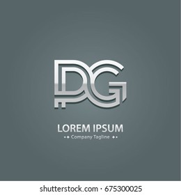 Abstract Logo Design Combinations Letter of  P and G