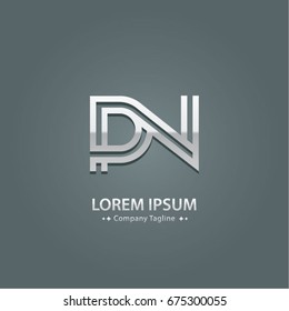 Abstract Logo Design Combinations Letter of  P and N
