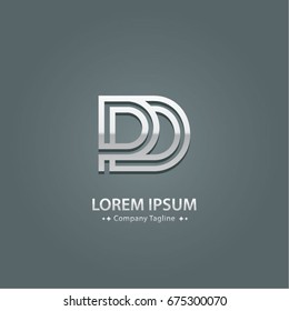 Abstract Logo Design Combinations Letter of  P and D