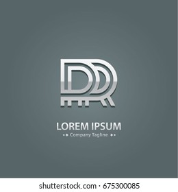 Abstract Logo Design Combinations Letter of  P and R