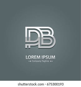 Abstract Logo Design Combinations Letter of  P and B