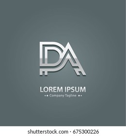 Abstract Logo Design Combinations Letter of  P and A