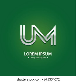 Abstract Logo Design Combinations Letter of  U and M