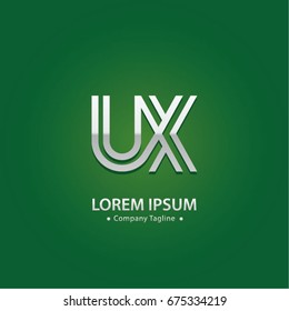 Abstract Logo Design Combinations Letter of  U and X