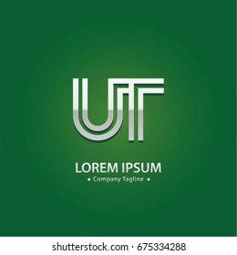 Abstract Logo Design Combinations Letter of  U and T