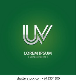 Abstract Logo Design Combinations Letter of  U and V