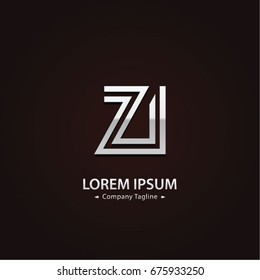 Abstract Logo Design Combinations Letter of  Z and I