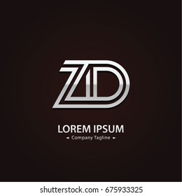 Abstract Logo Design Combinations Letter of  Z and D