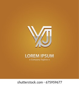 Abstract Logo Design Combinations Letter of Y and J