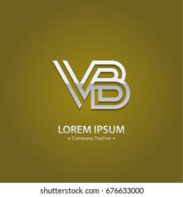 Abstract Logo Design Combinations Letter of V and B