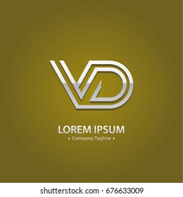 Abstract Logo Design Combinations Letter of V and D