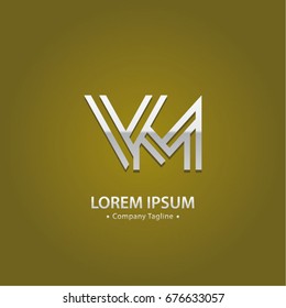 Abstract Logo Design Combinations Letter of V and M