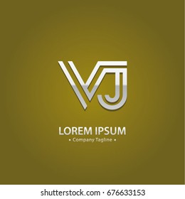 Abstract Logo Design Combinations Letter of V and J