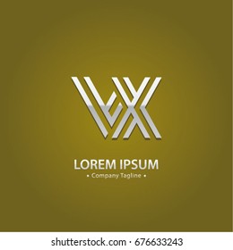 Abstract Logo Design Combinations Letter of V and X