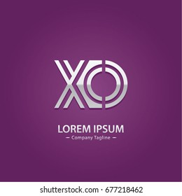 Abstract Logo Design Combinations Letter of X and O