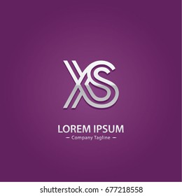 Abstract Logo Design Combinations Letter of X and S