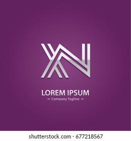 Abstract Logo Design Combinations Letter of X and N