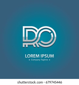 Abstract Logo Design Combinations Letter of  R and O