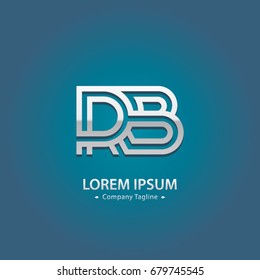 Abstract Logo Design Combinations Letter of  R and B