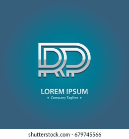 Abstract Logo Design Combinations Letter of  R and P
