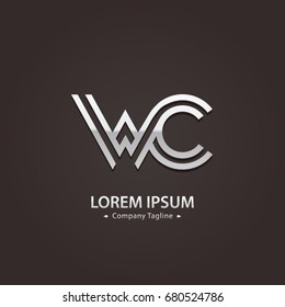 Abstract Logo Design Combinations Letter of  W and C