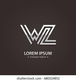 Abstract Logo Design Combinations Letter of  W and Z