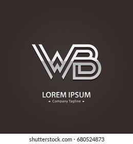 Abstract Logo Design Combinations Letter of  W and B