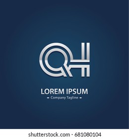 Abstract Logo Design Combinations Letter of Q and H