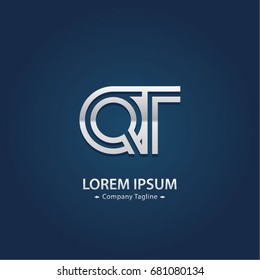 Abstract Logo Design Combinations Letter of Q and T