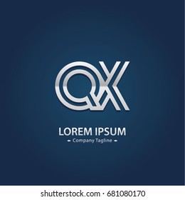 Abstract Logo Design Combinations Letter of Q and X