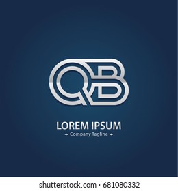 Abstract Logo Design Combinations Letter of Q and B