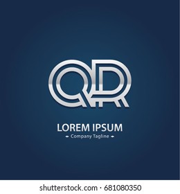 Abstract Logo Design Combinations Letter of Q and R