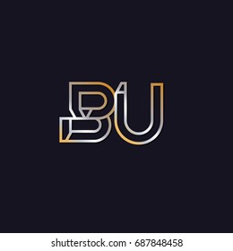 Abstract Logo Design Combinations Letter of B & U