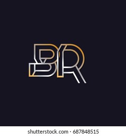 Abstract Logo Design Combinations Letter of B & R