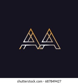 Abstract Logo Design Combinations Letter of A & A