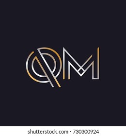 Abstract Logo Design Combinations Letter of q and m