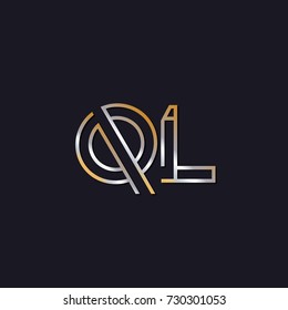 Abstract Logo Design Combinations Letter of q and l