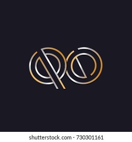 Abstract Logo Design Combinations Letter of q and o