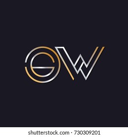 Abstract Logo Design Combinations Letter of o and w 