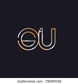 Abstract Logo Design Combinations Letter of o and u 